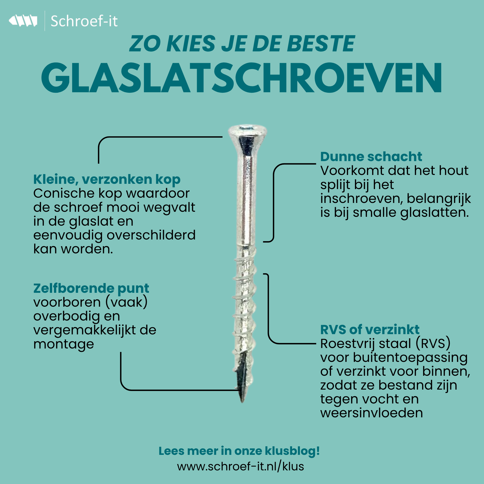 Alles over glaslatschroeven: wanneer gebruik je ze en welke soorten zijn er?