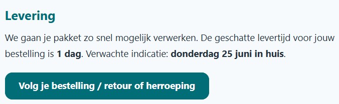 Retour/Herroepingsknop in e-mail en account